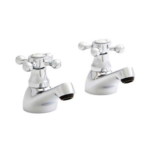 Kartell Viktory Basin Pillar Taps - Pair Chrome