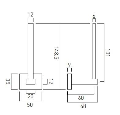 Vado Level Spare Paper Holder Wall Mounted