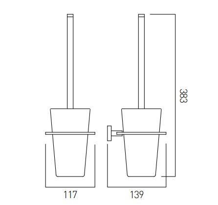 Vado Level Toilet Brush And Holder Wall Mounted