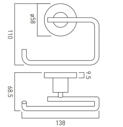 Vado Elements Paper Holder Wall Mounted