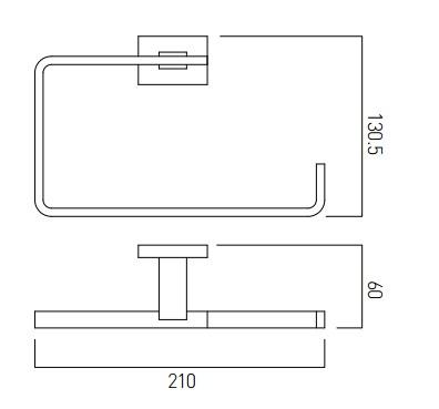 Vado Level Towel Ring Wall Mounted