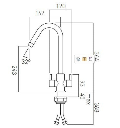 Vado Sky Mono Sink Mixer Deck Mounted With Swivel Spout