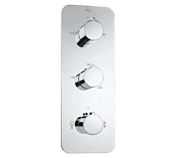 Roca Puzzle Thermostatic built-in shower mixer with 4 way diverter