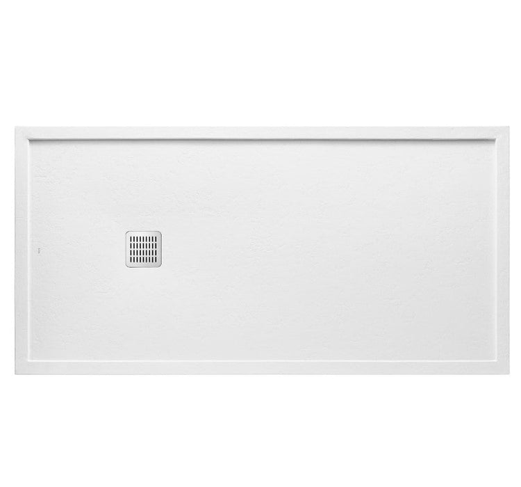 Roca Terran resin 1000 x 700mm Stonex shower tray with frame - white