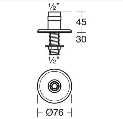 Armitage Shanks Concealed bib tap wall mount