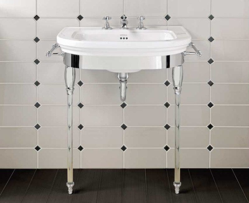 Imperial Carlyon Large Basin Stand with Glass Shelf and Legs