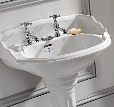 Silverdale Belgravia 635mm Basin with Pedestal/Stand