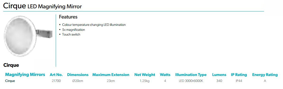 HiB Cirque Magnifying Mirror