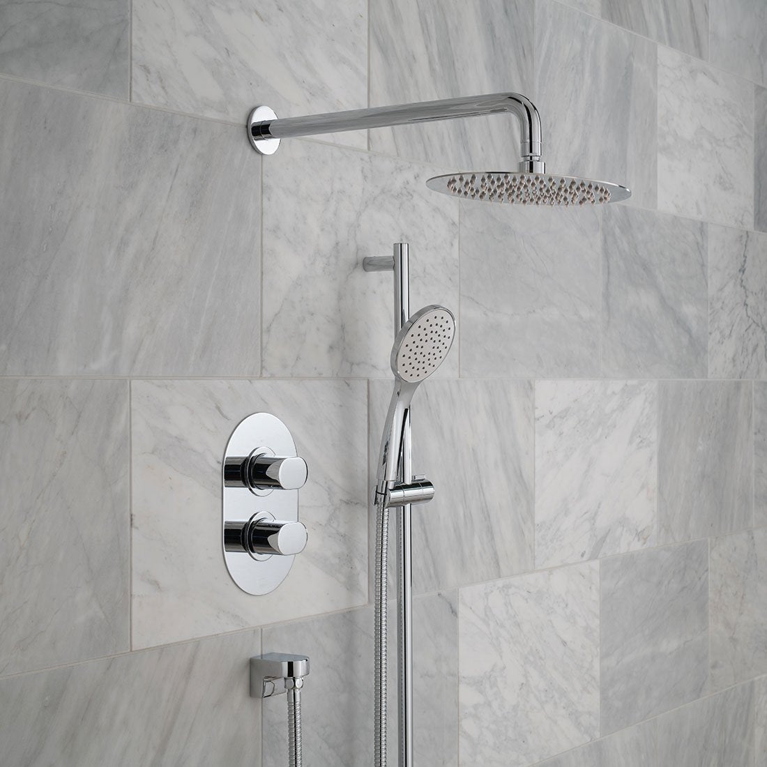 Vado DX Life  - 2 Outlet Thermostatic Oval Shower set With Atmosphere Kit