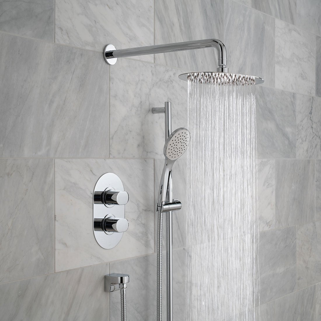 Vado DX Life  - 2 Outlet Thermostatic Oval Shower set With Atmosphere Kit