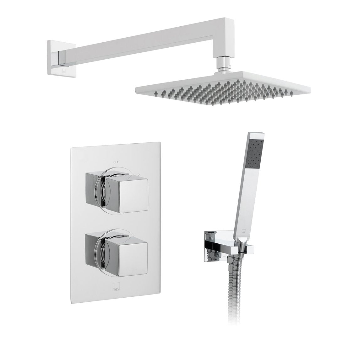 Vado DX Mix - 2 Outlet Square Thermostatic Shower Set