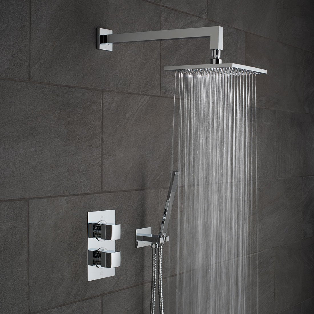 Vado DX Mix - 2 Outlet Square Thermostatic Shower Set