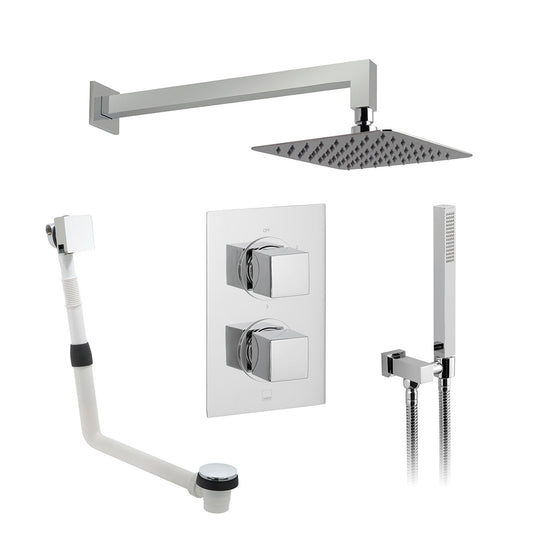 Vado Dx Mix - 3 Outlet Thermostatic Square Shower Set