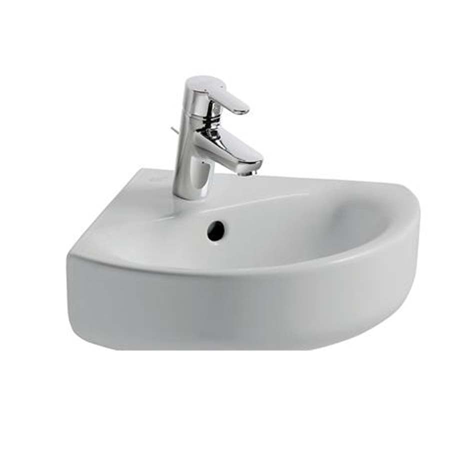 Ideal Standard Concept Arc 45cm corner basin and Pedestal