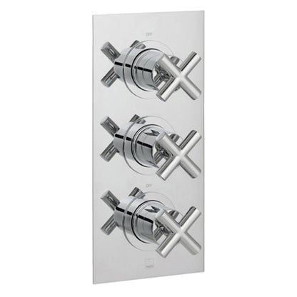 Vado Elements 2 Outlet 3 Handle Thermostatic Shower Valve Wall Mounted