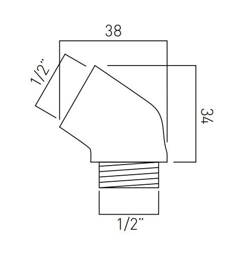 Vado 45Deg Elbow For Deck Mounted Handsets