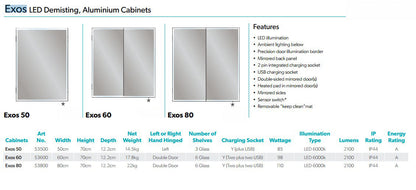 HiB Exos 50cm 1 Door Illuminated Aluminium Cabinets