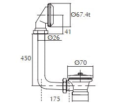 Imperial Roll Top Bath Exposed Waste