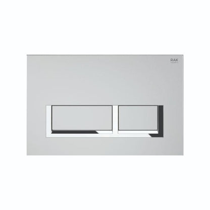 RAK-Ecofix White Flush Plate with polished Chrome surrounding rectangular push plates