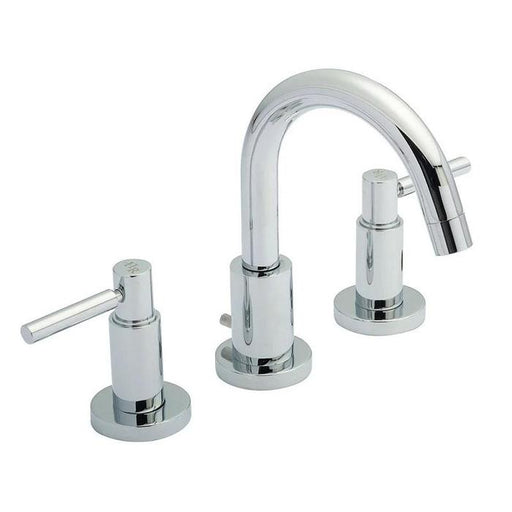 Hudson Reed TEC Lever 3 Tap Hole Basin Mixer With swivel spout and pop-up waste