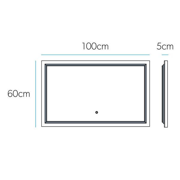 HiB Spectre Illuminated Rectangular Wall Mounting LED Bathroom Mirror  - Silver