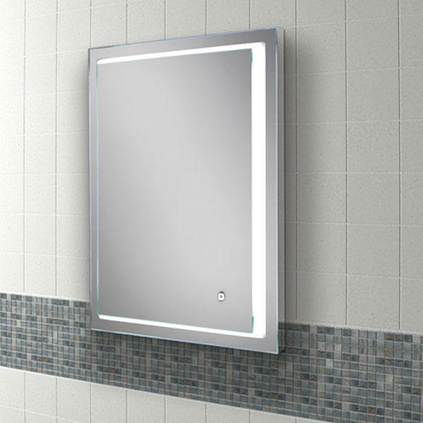 HiB Spectre Illuminated Rectangular Wall Mounting LED Bathroom Mirror  - Silver