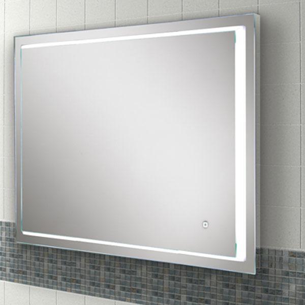 HiB Spectre Illuminated Rectangular Wall Mounting LED Bathroom Mirror  - Silver