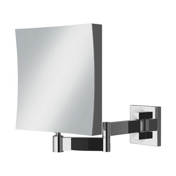 HiB Helix Square Magnifying Bathroom Mirror  - Chrome