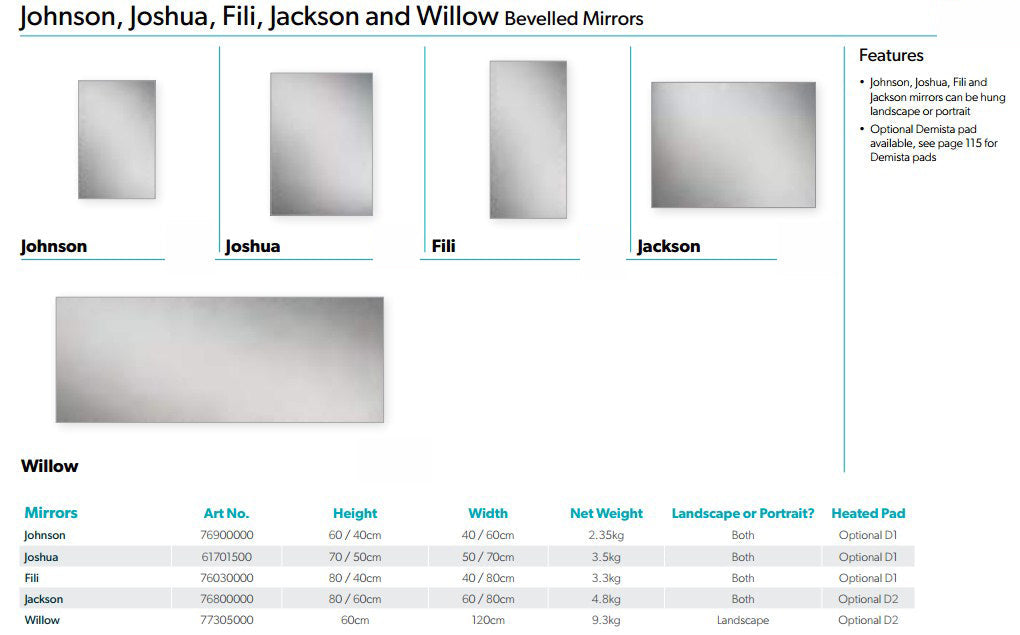 HiB Jackson Non-Illuminated Rectangular Bathroom Mirror