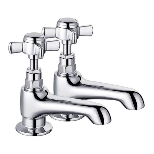 Kartell Klassique Bath Pillar Taps - Pair Chrome