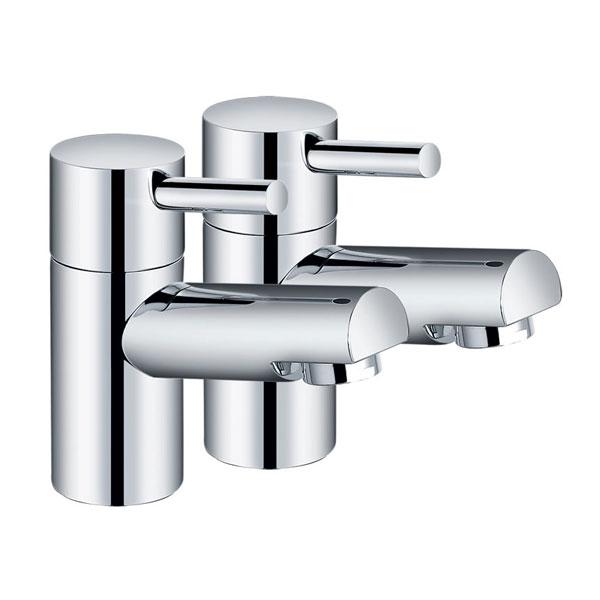 Kartell Plan Basin Pillar Taps - Pair Chrome