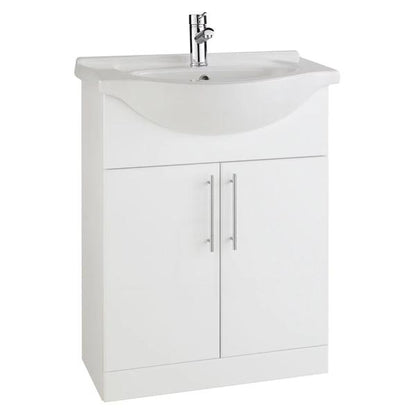 Kartell Ceramic Vanity Basin - White - 1 Tap Hole