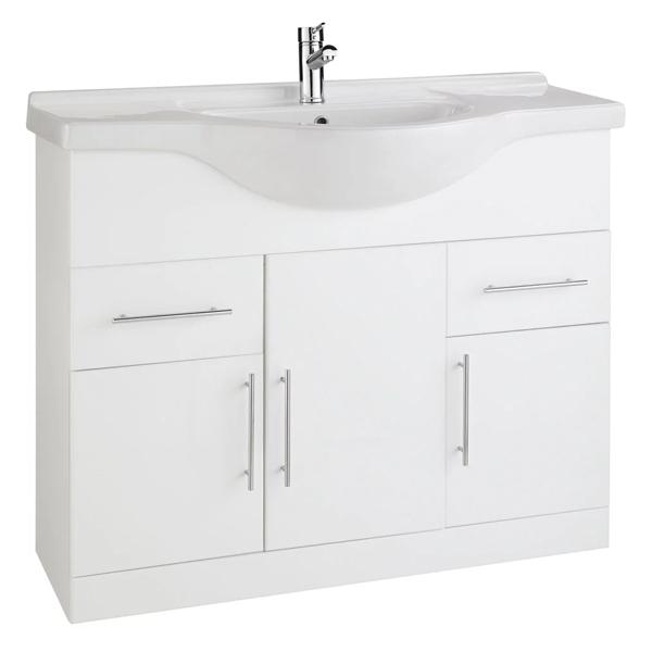 Kartell Ceramic Vanity Basin - White - 1 Tap Hole