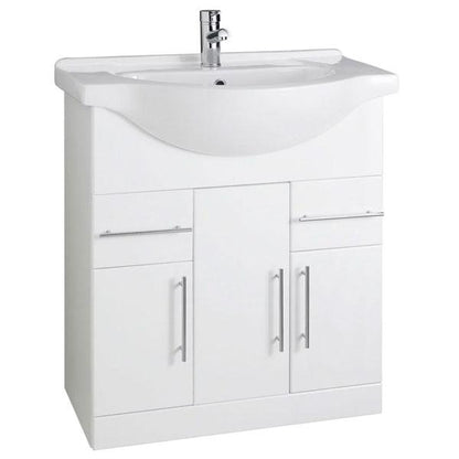 Kartell Ceramic Vanity Basin - White - 1 Tap Hole