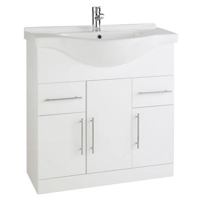 Kartell Ceramic Vanity Basin - White - 1 Tap Hole