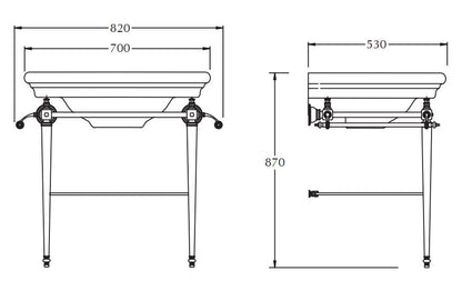 Imperial Etoile Large Basin and Stand with Glass Shelf