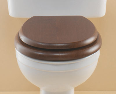 Silverdale Victorian Close Coupled Toilet - Blue Pattern