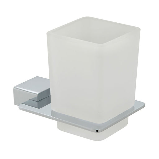 Vado Phase Frosted Glass Tumbler And Holder Wall Mounted
