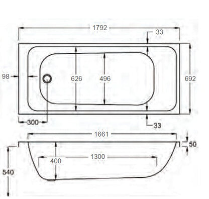 Carron Profile 1800 x 700 Single Ended Bath