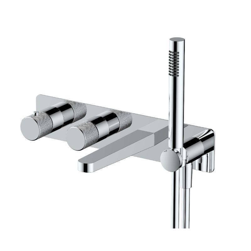 RAK-Amalfi Horizontal Dual Outlet Thermostatic Concealed Shower Valve with Handset