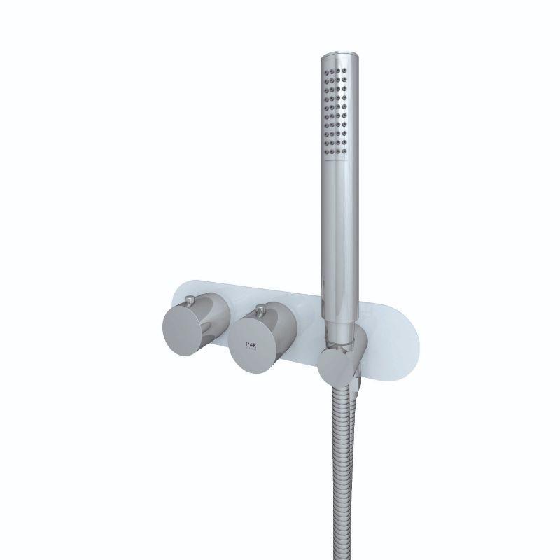 RAK-Feeling Horizontal Dual Outlet Thermostatic Concealed Shower Valve with Wall Outlet