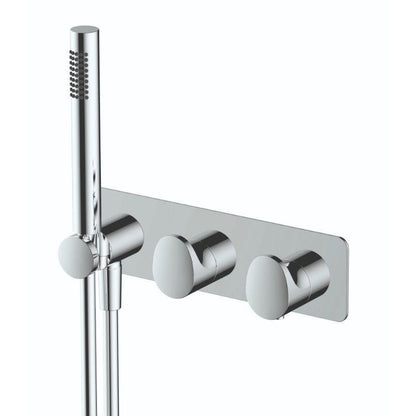 RAK Horizontal Dual Outlet Thermostatic Concealed Shower Valve with Handset