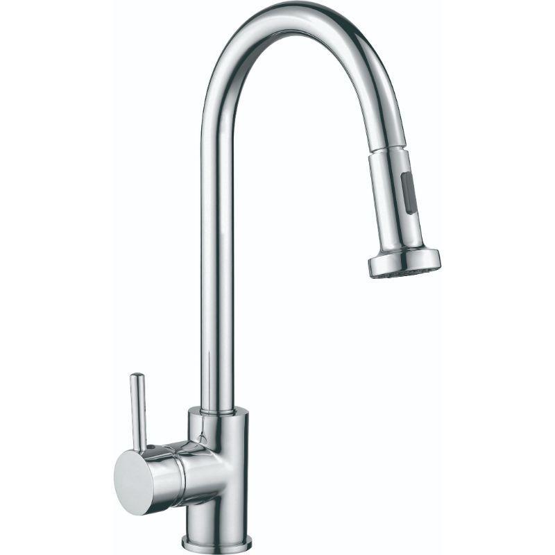 RAK Madrid Pull Out Side Lever Kitchen Sink Mixer - Silver