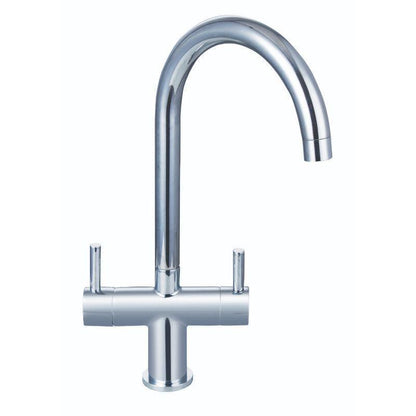 RAK Berlin Contemporary Cruciform Kitchen Sink Mixer - Silver