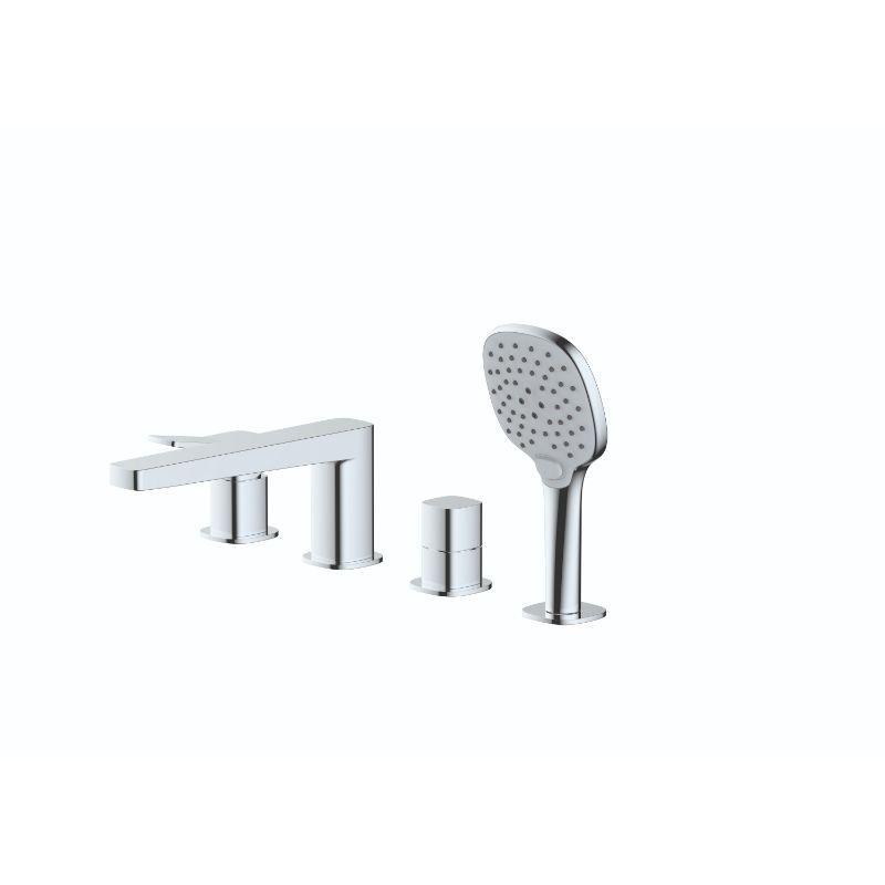 RAK-Petit Square 4 Hole Deck Mounted Bath Shower Mixer