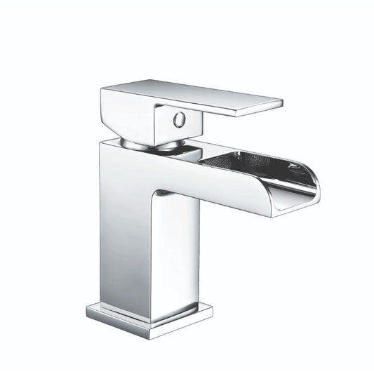 RAK-Cubis Waterfall Mono Basin Mixer (No Waste) - Chrome