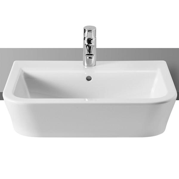 Roca The Gap Square Semi-Recessed Basin - White