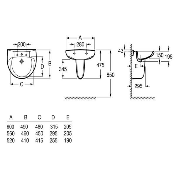 Roca Laura Round Basin With Pedestal