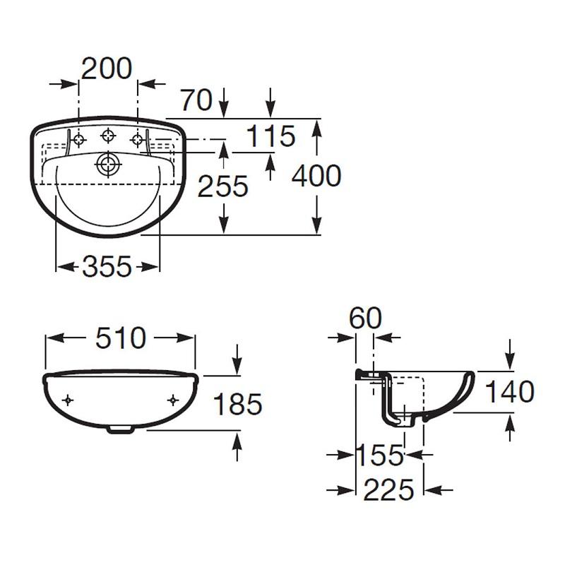 Roca Laura Round Semi-Recessed Basin 510mm