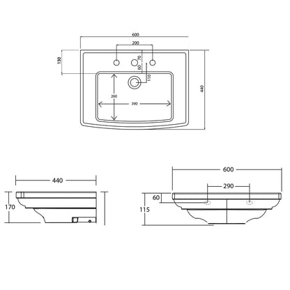 Imperial Radcliffe Medium Basin 600mm